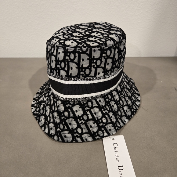Dior Black and Gray Monogram Hat